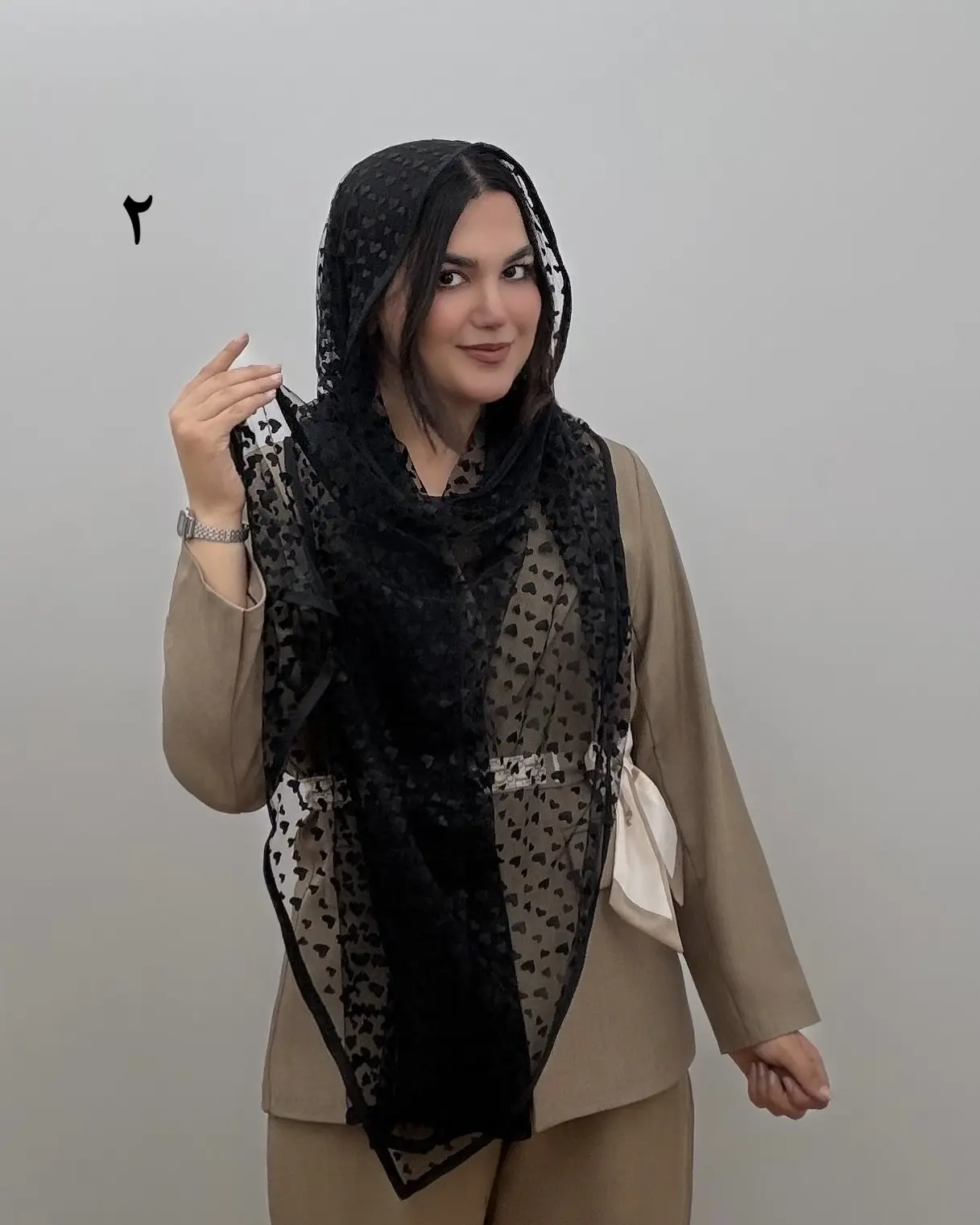 شال توری مشکی مجلسی